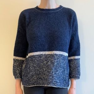Multicolored blue sweater
